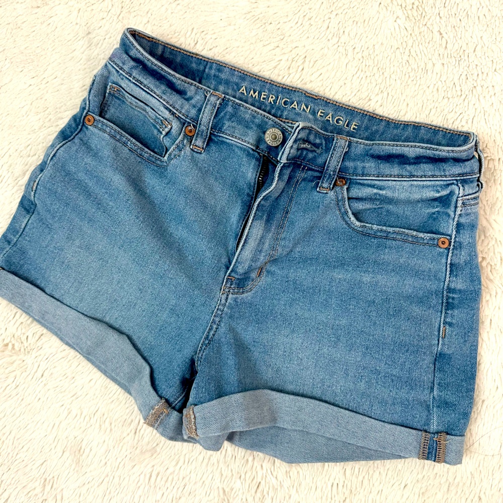 American eagle stretch denim mom shorts